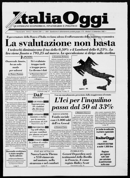 Italia oggi : quotidiano di economia finanza e politica